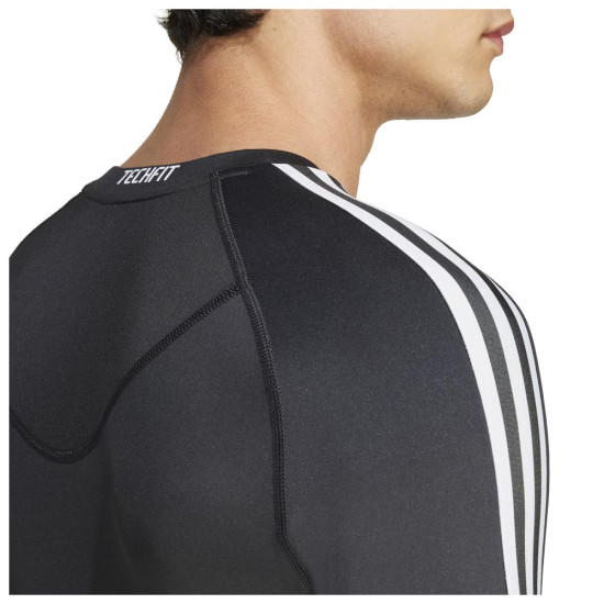 Adidas Ανδρική μακρυμάνικη μπλούζα Techfit Compression 3-Stripes Longsleeve Tee Adidas Ανδρική μακρυμάνικη μπλούζα Techfit Compression 3-Stripes Longsleeve Tee